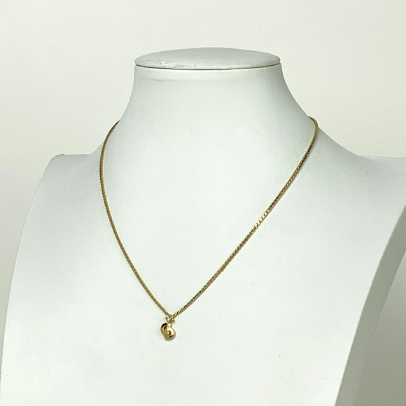 Christian Dior Logo Rhinestone Necklace CD GP Gold - Picture 4 of 4